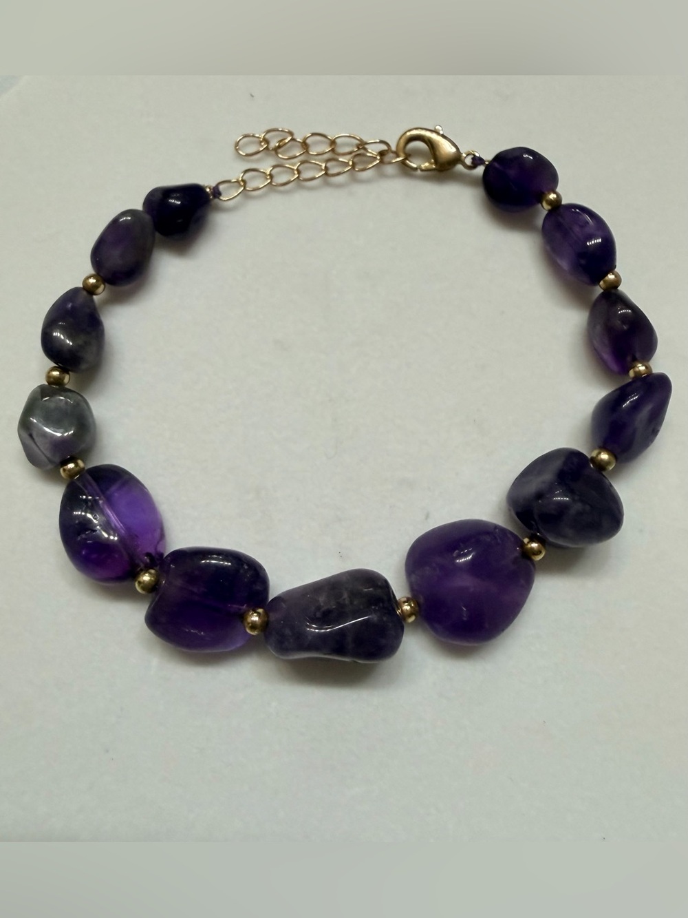 Lusso Purple Amethyst Bracelet with Gold Accents